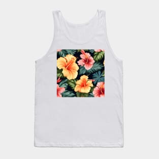 Hibiscus Flowers Pattern 12 Tank Top